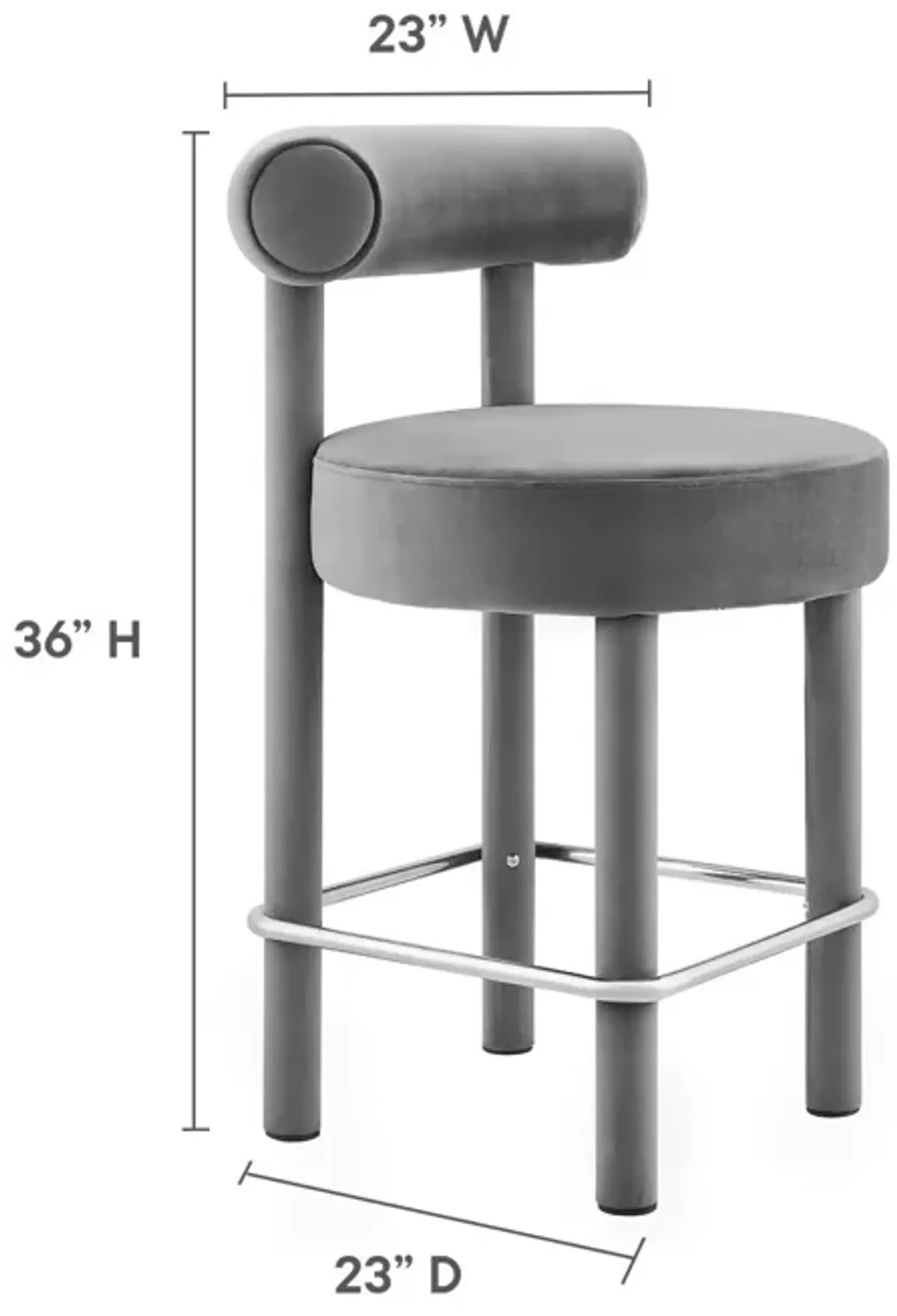 Toulouse Performance Velvet Counter Stool