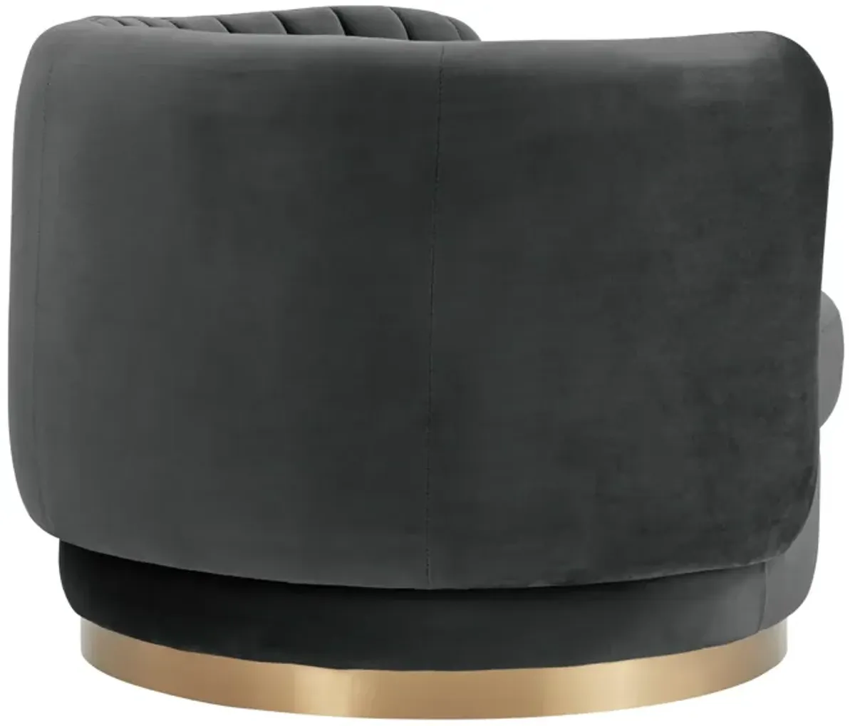 Davy Dark Gray Velvet Swivel Accent Chair