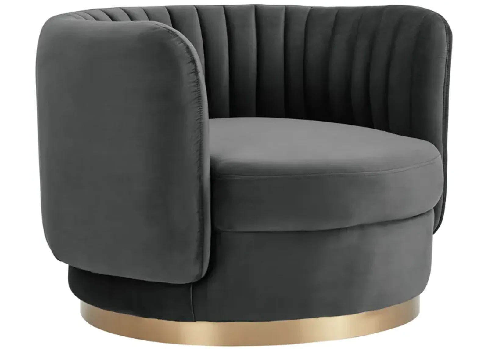 Davy Dark Gray Velvet Swivel Accent Chair