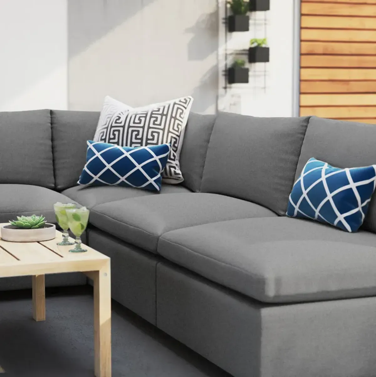 Commix 5-Piece Sunbrella� Outdoor Patio Sectional Sofa