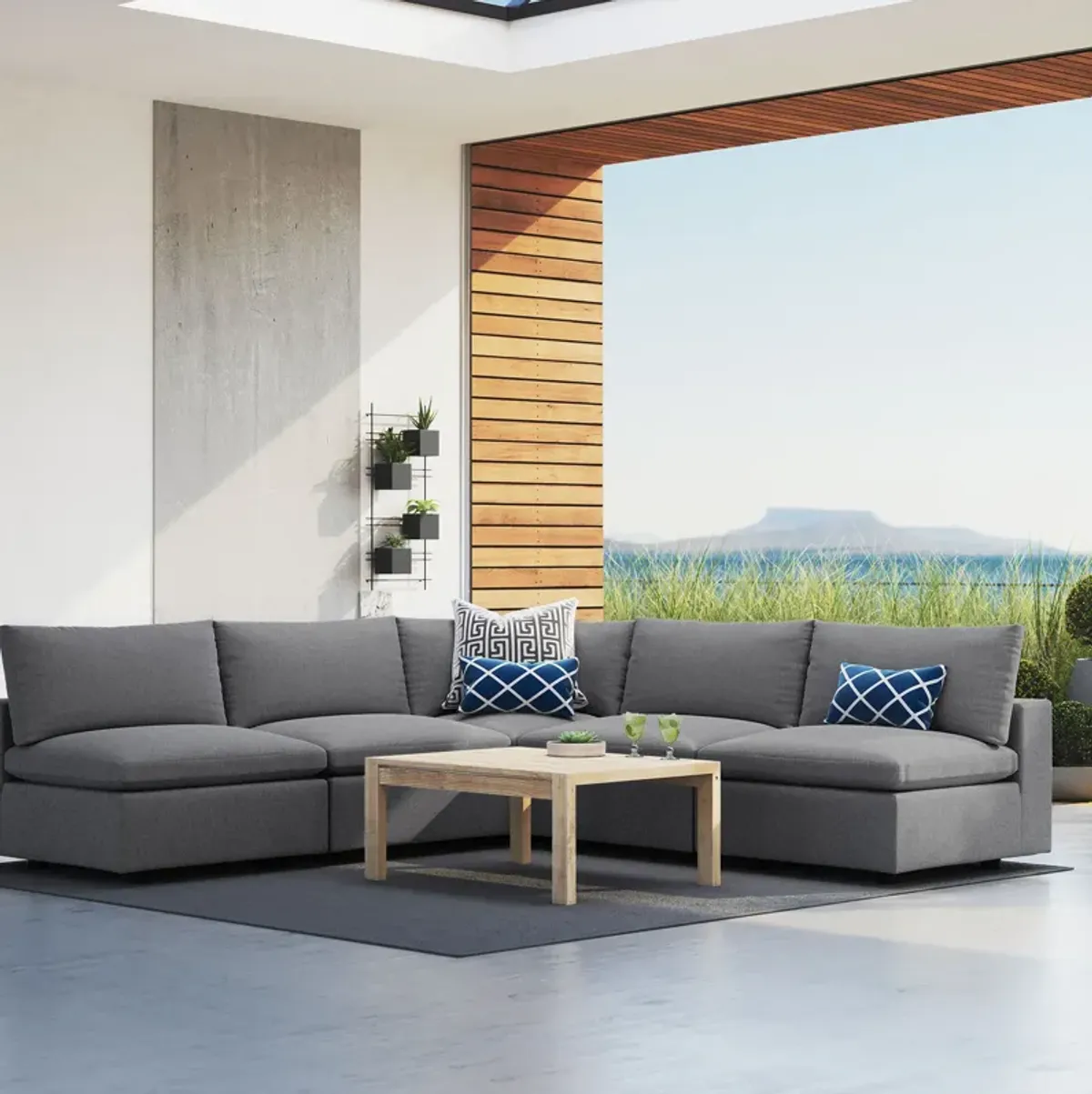 Commix 5-Piece Sunbrella� Outdoor Patio Sectional Sofa