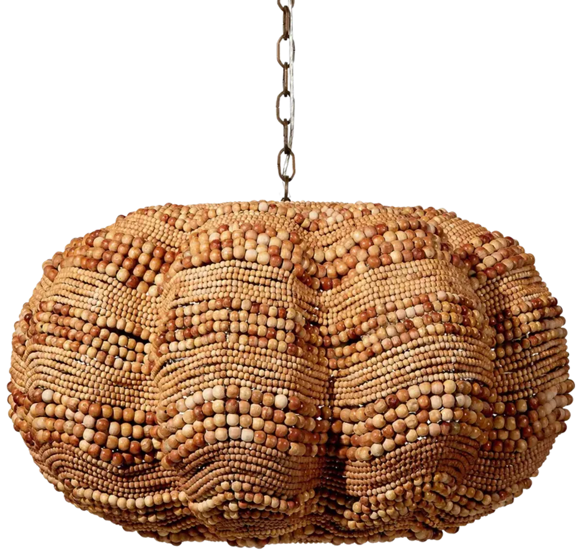 Clamshell Wood Beaded Chandelier