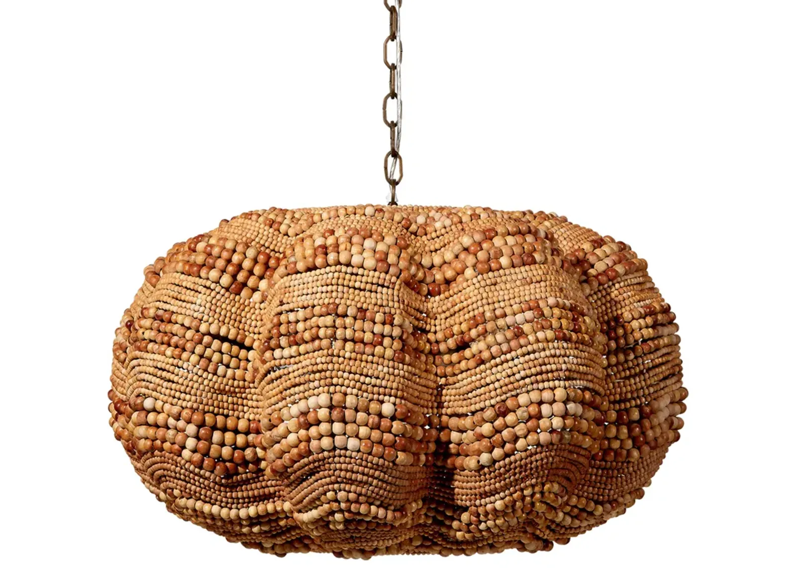 Clamshell Wood Beaded Chandelier