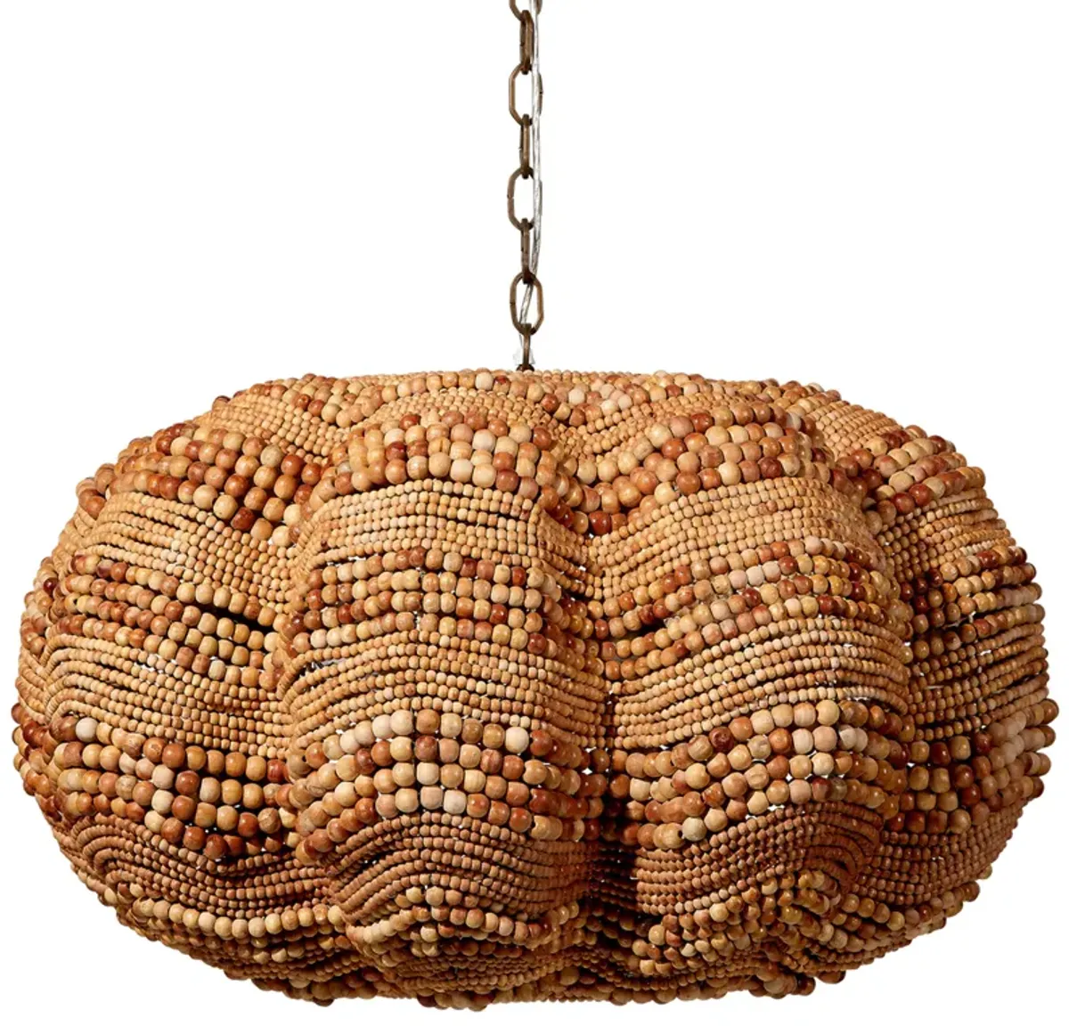 Clamshell Wood Beaded Chandelier