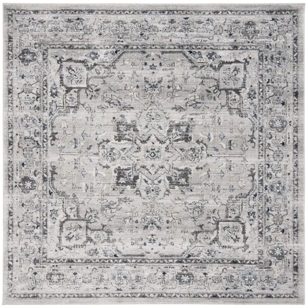 CHARLESTON 411 GREY  8' x 8' Square Square Rug