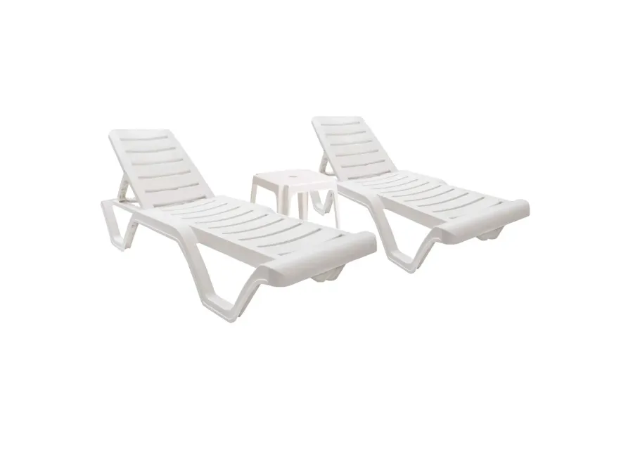 Lara 3-Piece Chaise Set-White