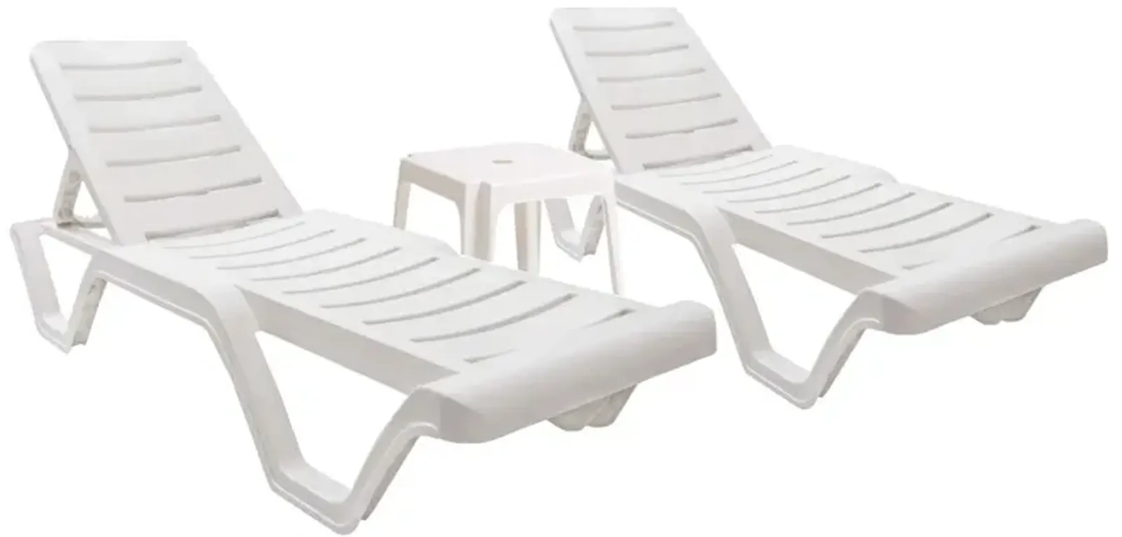 Lara 3-Piece Chaise Set-White