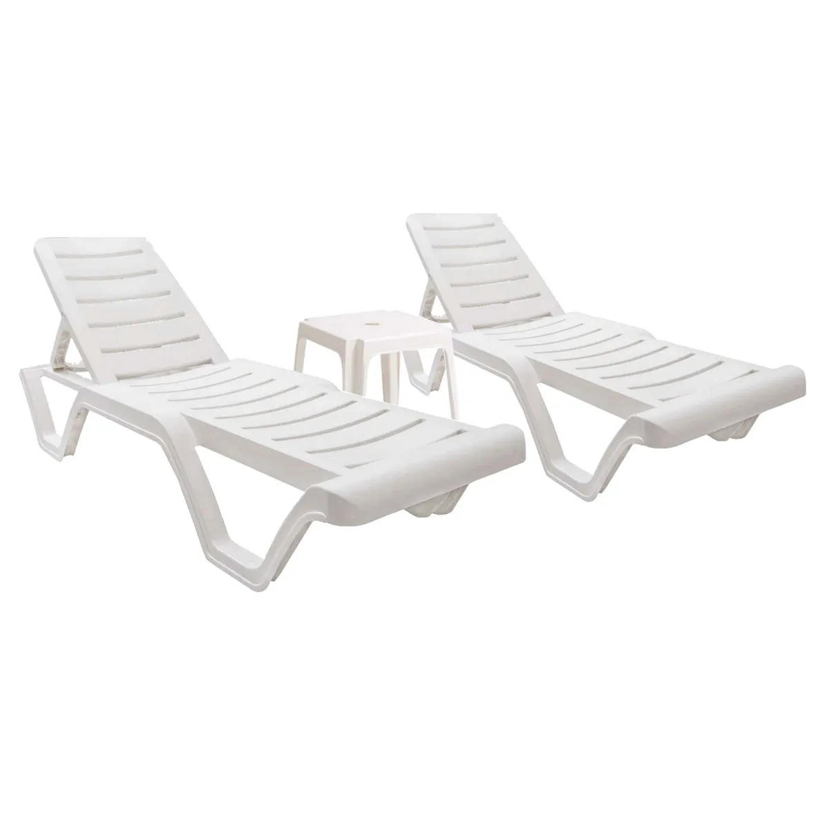 Lara 3-Piece Chaise Set-White