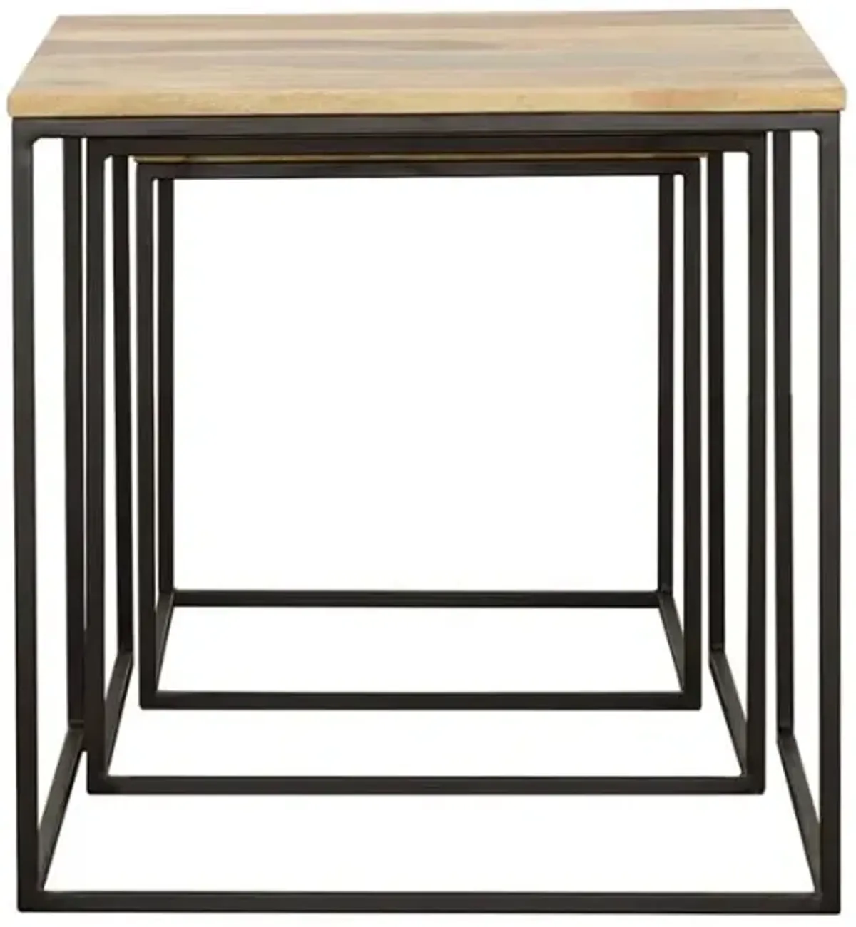 Belcourt 3-piece Square Nesting Tables Natural and Black