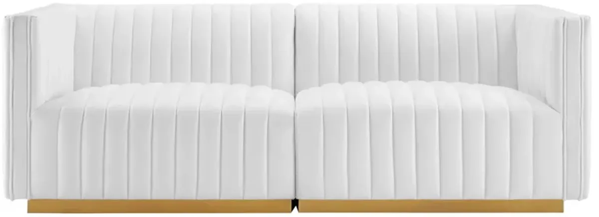 Conjure Channel Tufted Performance Velvet Loveseat