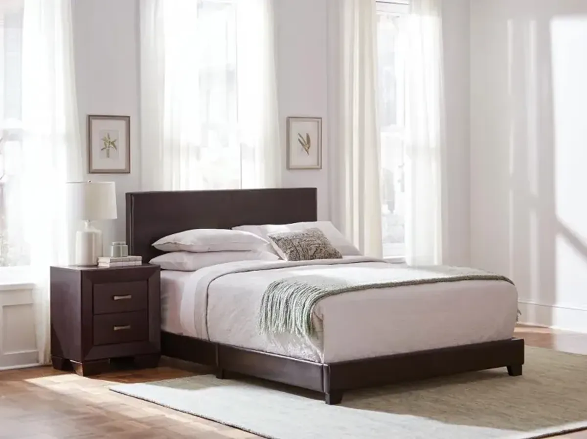 Dorian Upholstered California King Bed Brown