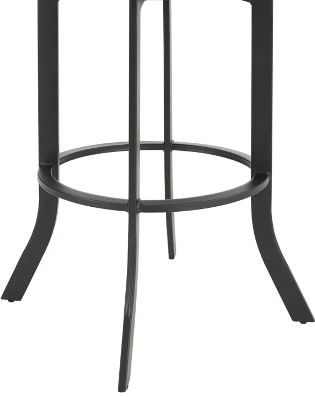 Pharaoh Swivel 30" Black Powder Coated and Black Faux Leather Metal Bar Stool