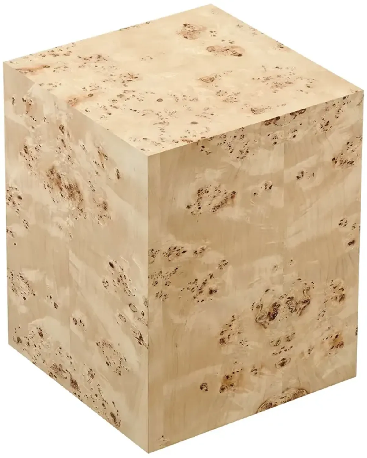 Cosmos 16" Square Burl Wood Side Table