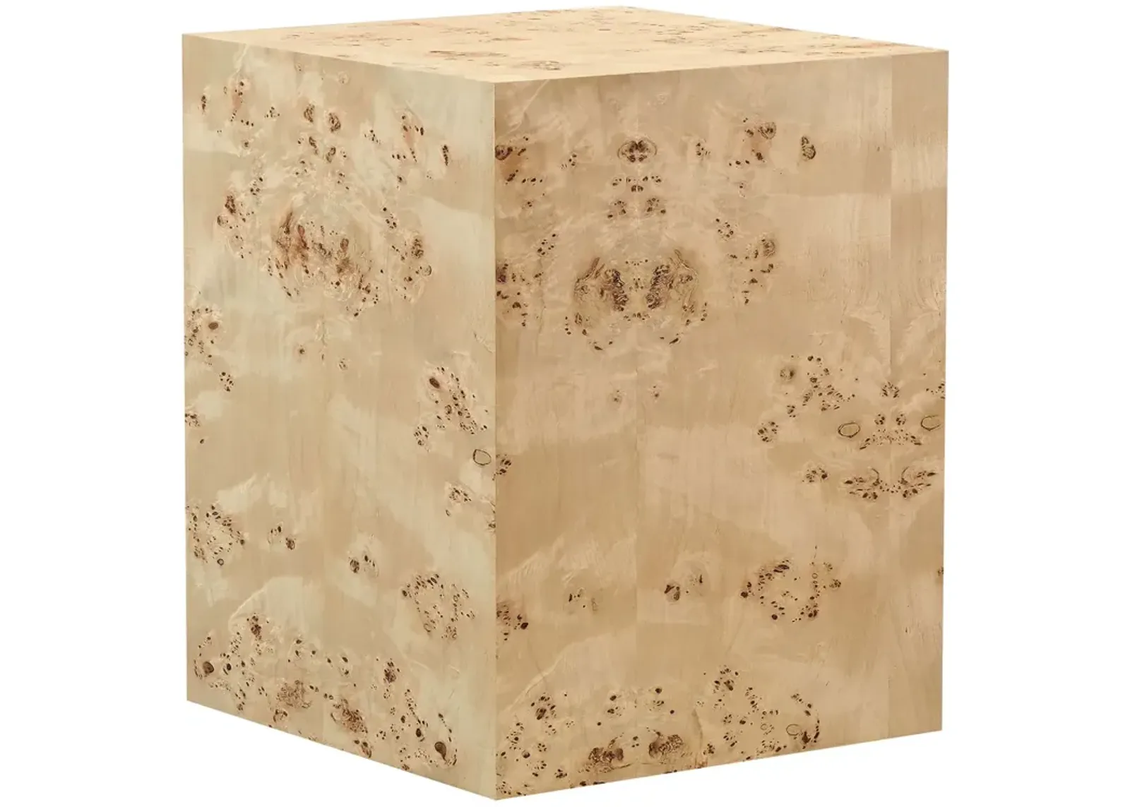 Cosmos 16" Square Burl Wood Side Table