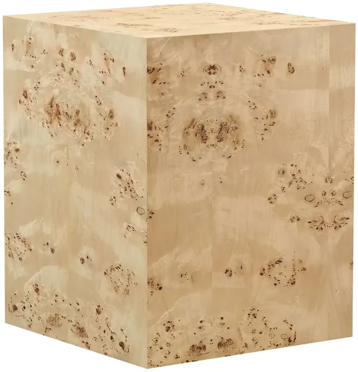 Cosmos 16" Square Burl Wood Side Table