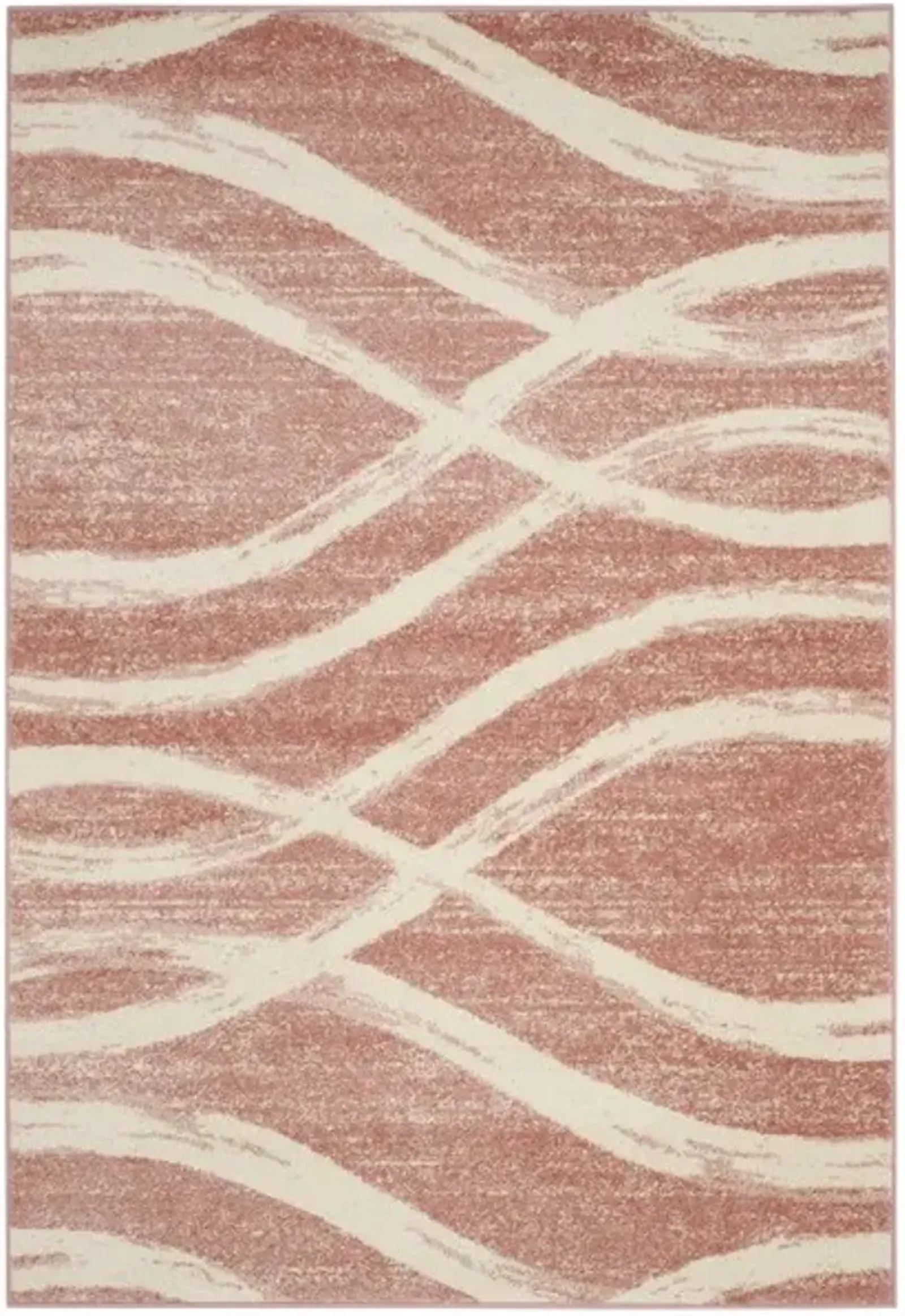 Adirondack Contemporary Rose / Cream 10' X 14' Powerloomed Rug