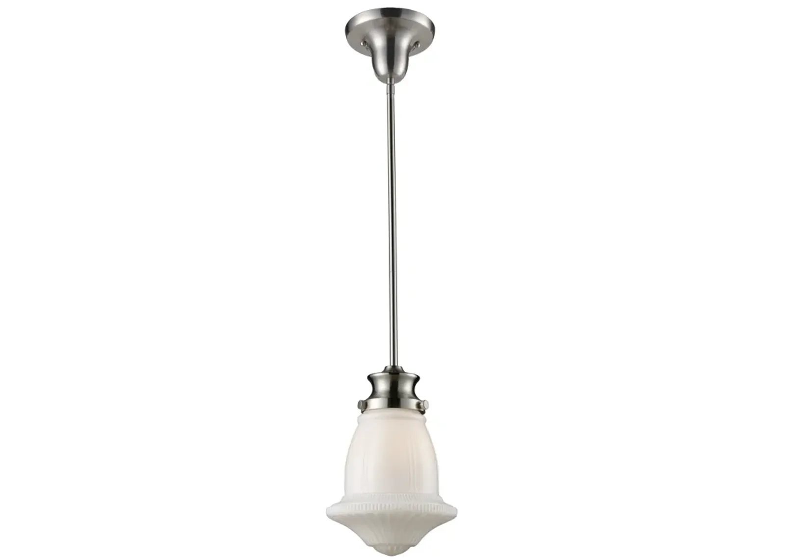 Schoolhouse 8" Wide 1-Light Mini Pendant - Satin Nickel