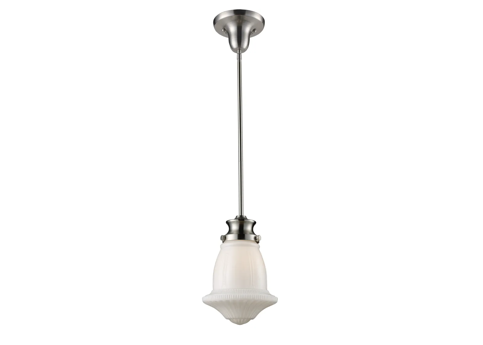 Schoolhouse 8" Wide 1-Light Mini Pendant - Satin Nickel