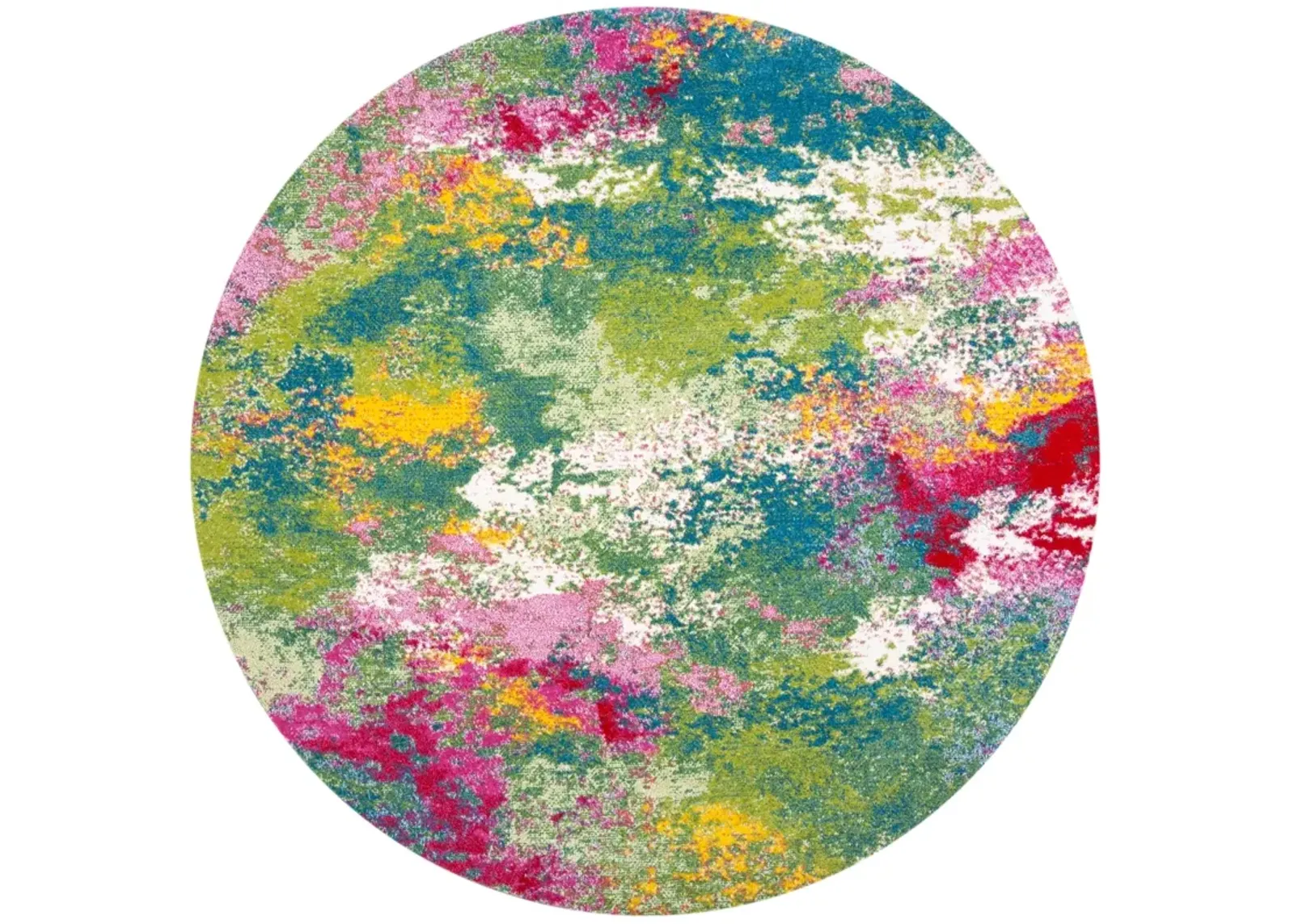 WATER COLOR 697 GREEN  5'-3' x 5'-3' Round Round Rug