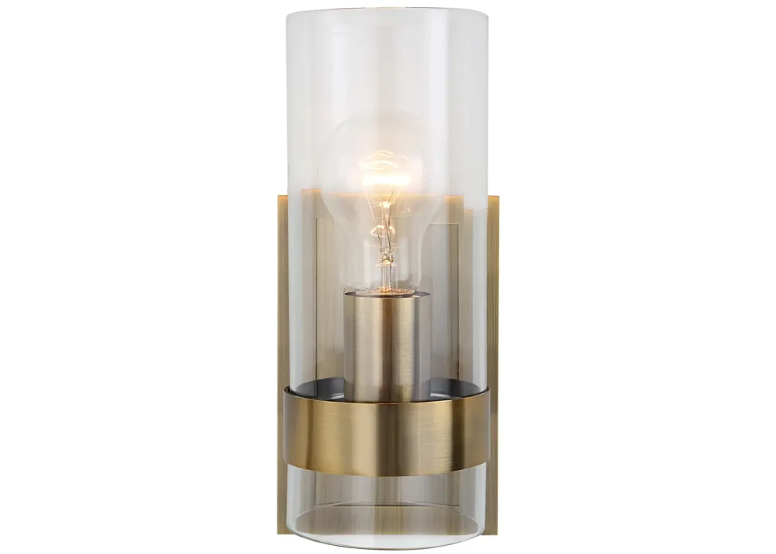 Cardiff Antique Brass 1 Light Cylinder Sconce