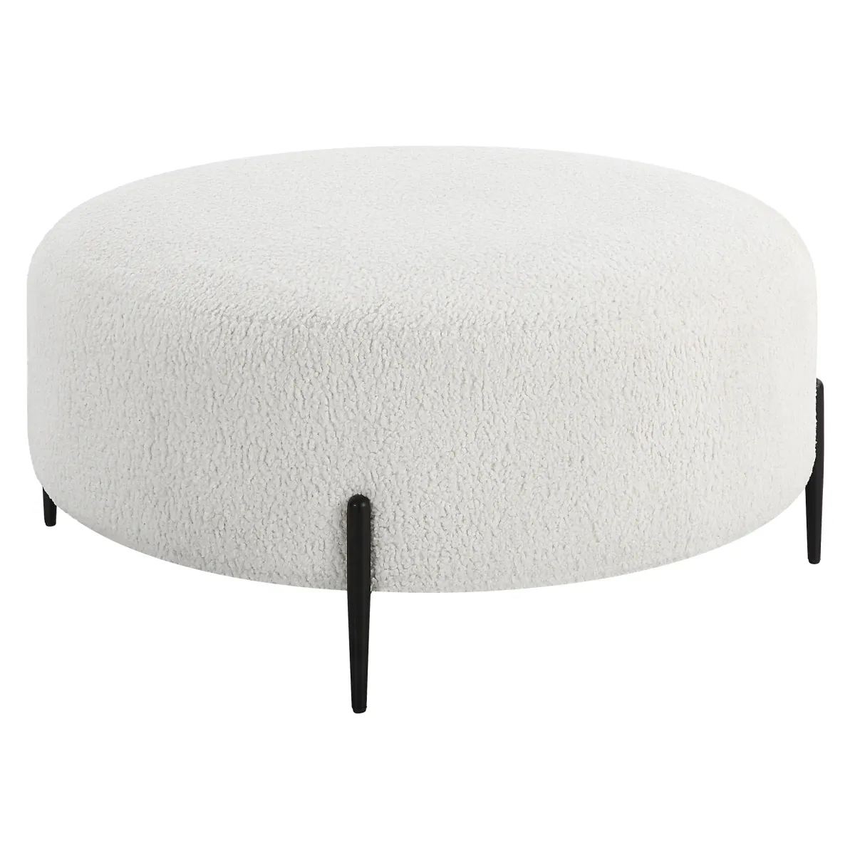 Arles Large Plush White Ottoman