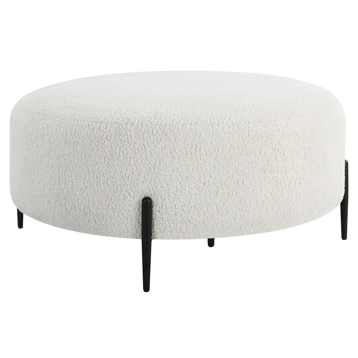 Arles Large Plush White Ottoman