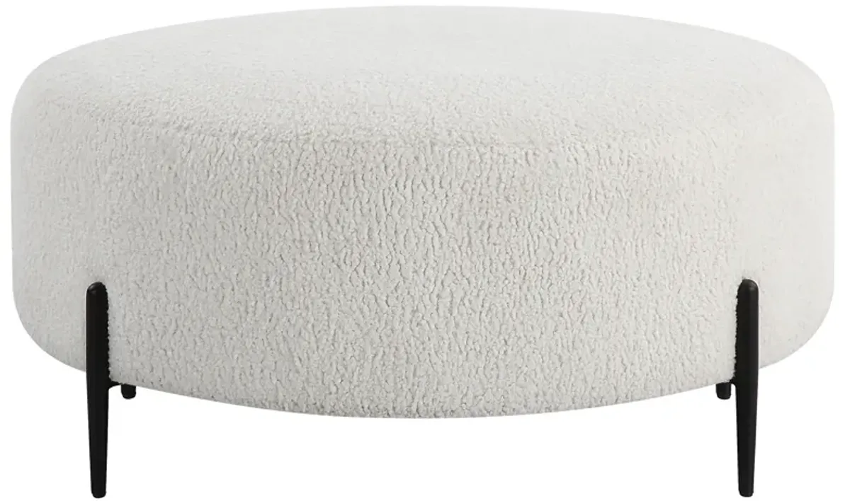 Arles Large Plush White Ottoman