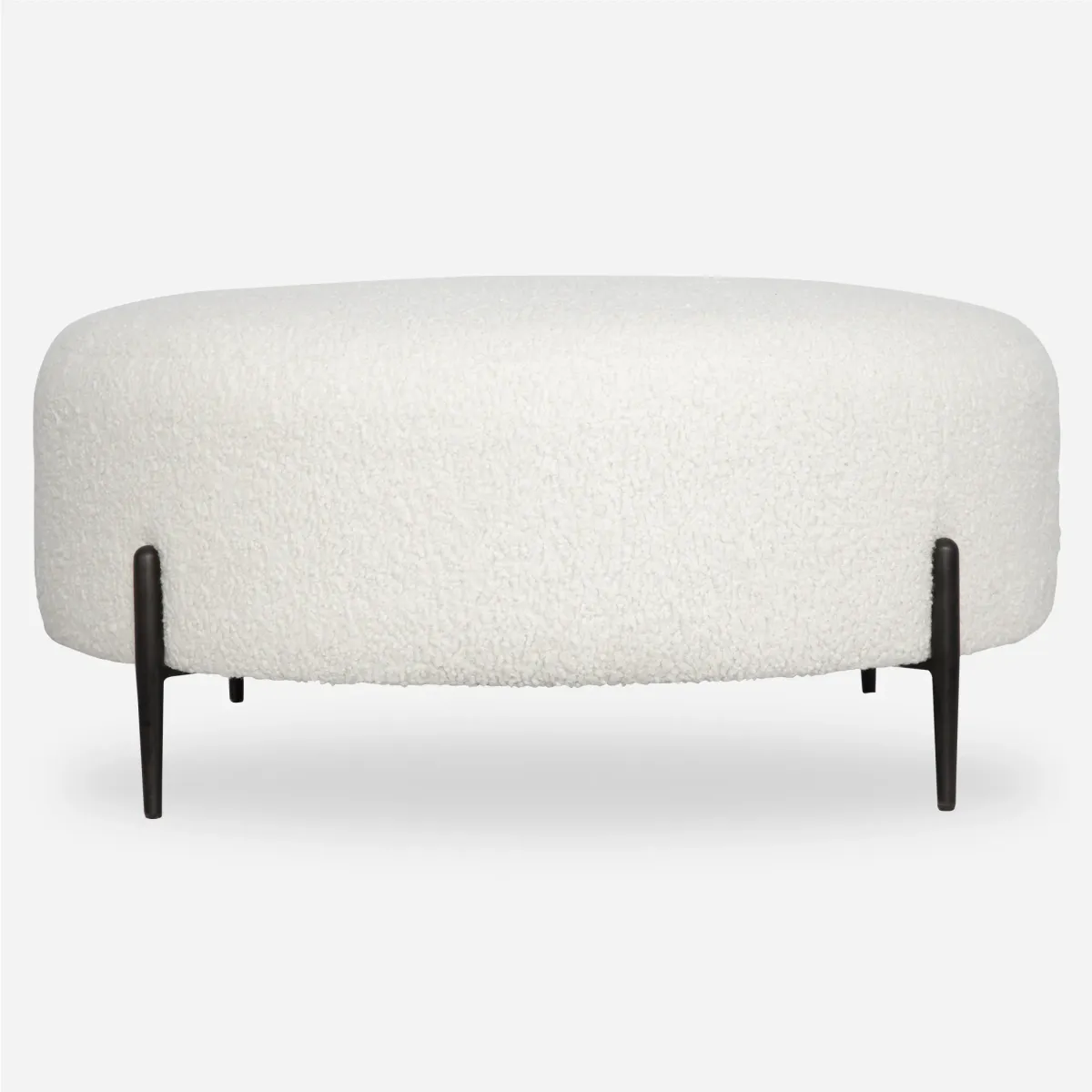 Arles Large Plush White Ottoman