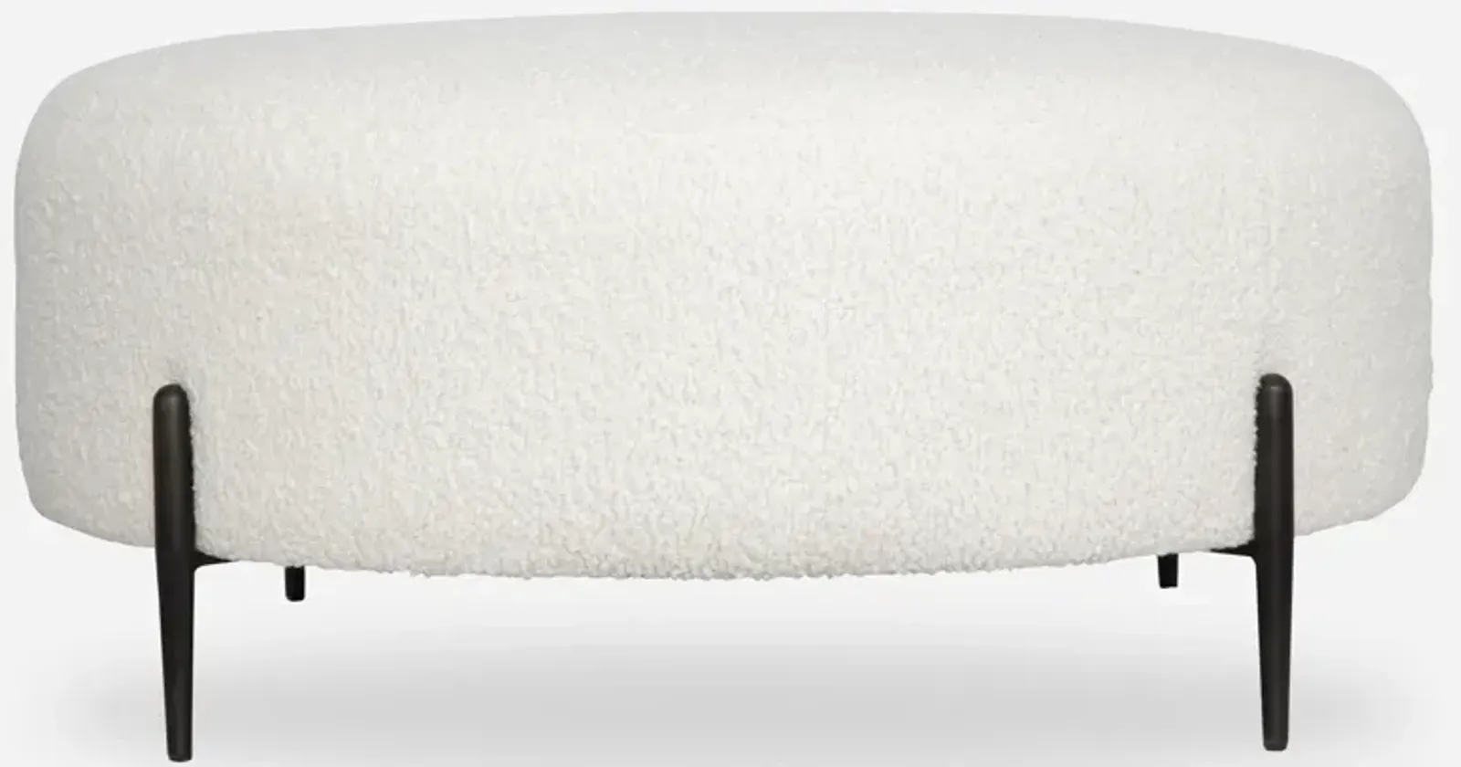 Arles Large Plush White Ottoman