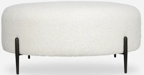 Arles Large Plush White Ottoman