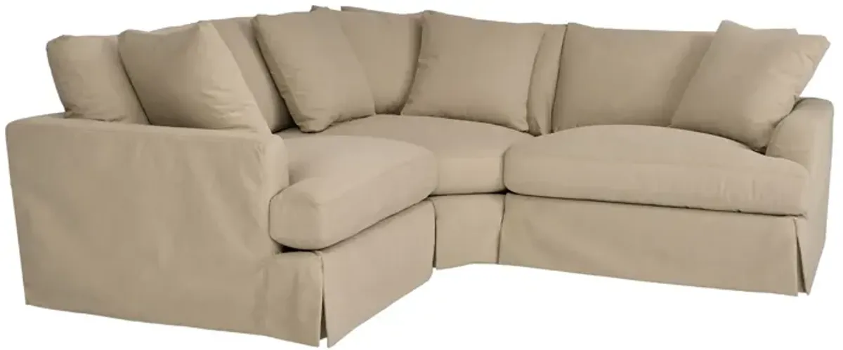 Ciara Upholstered 3 Piece Sectional Sofa in Sahara Brown