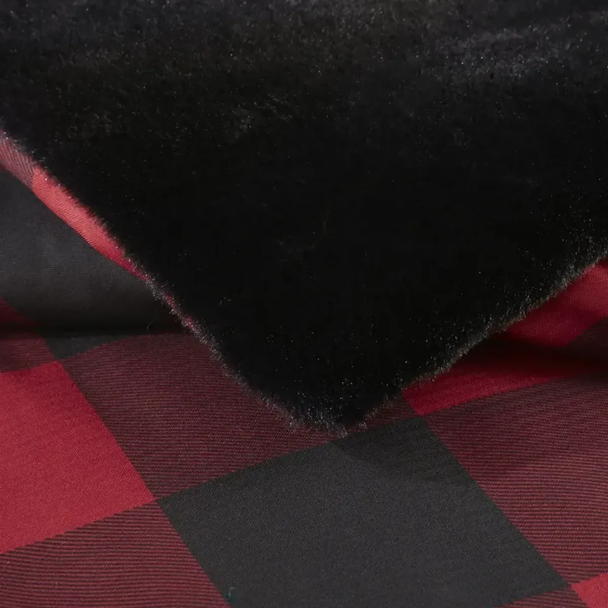 Woolrich Bernston Red Buffalo Check Faux Wool to Faux Fur Down Alternative Comforter Set