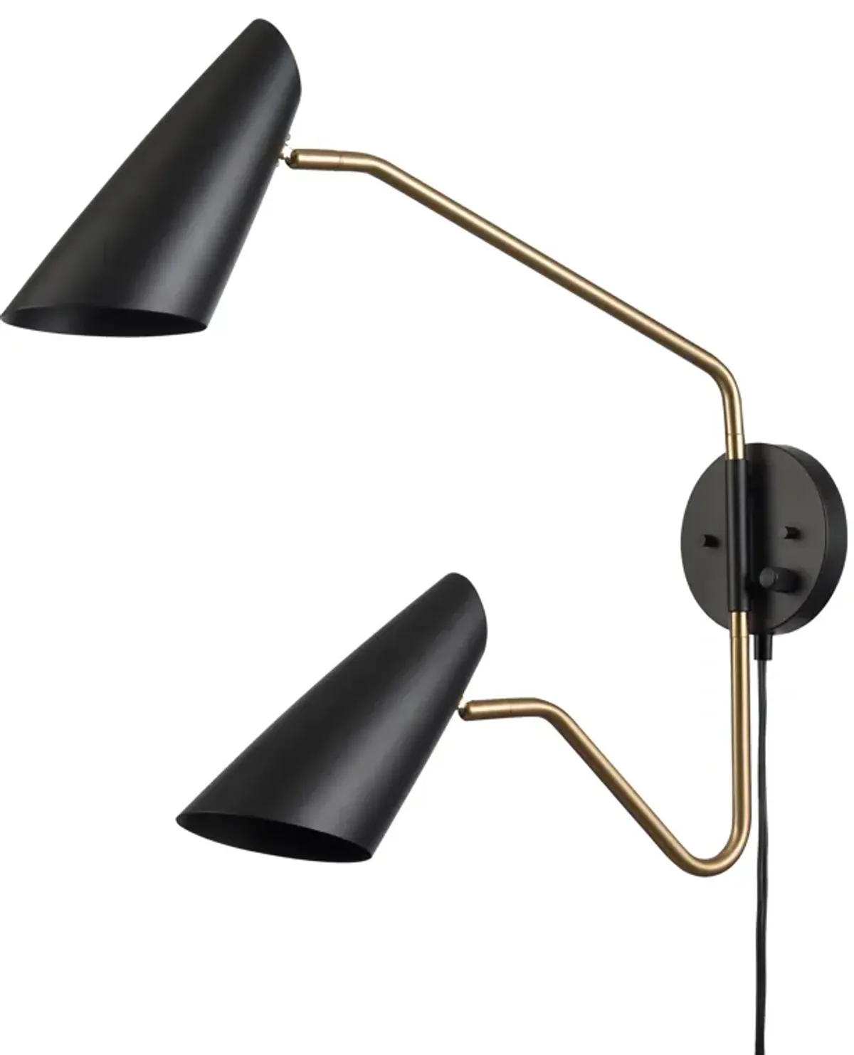 Stanley 22.75'' High 2-Light Swingarm Sconce - Matte Black