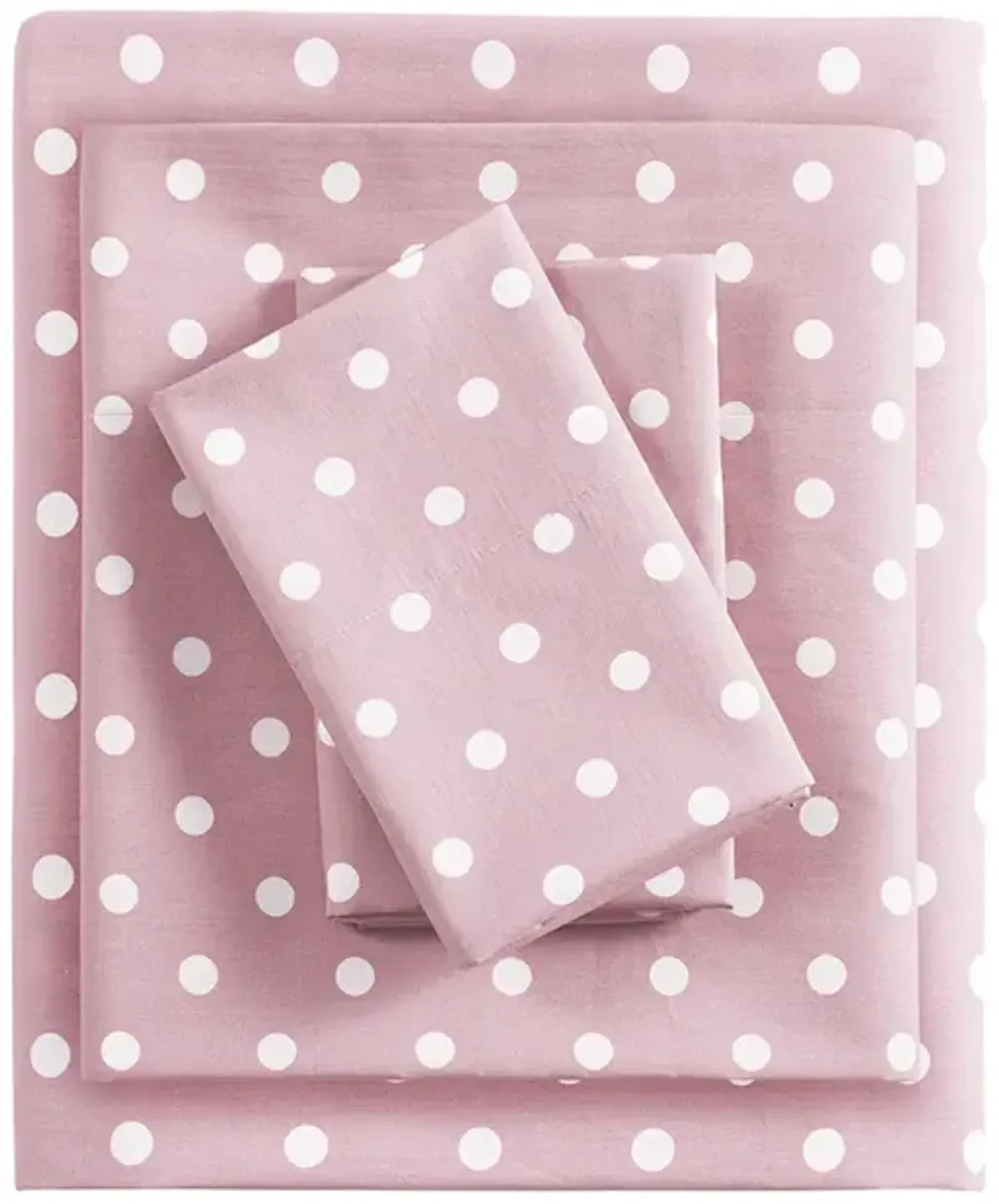 Mi Zone Polka Dot Pink Printed 100% Cotton Sheet Set