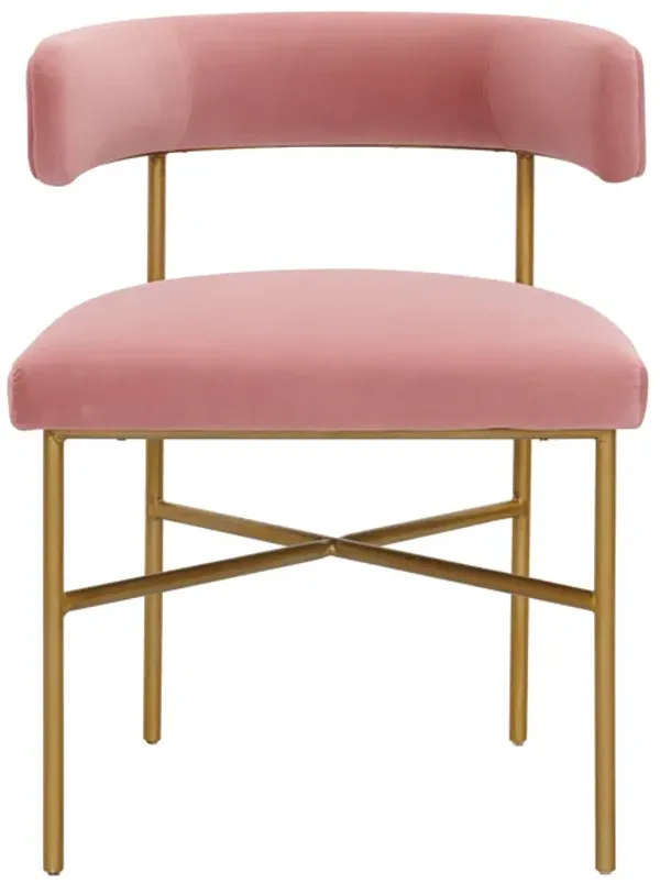 Kim Performance Velvet Chair in Blush