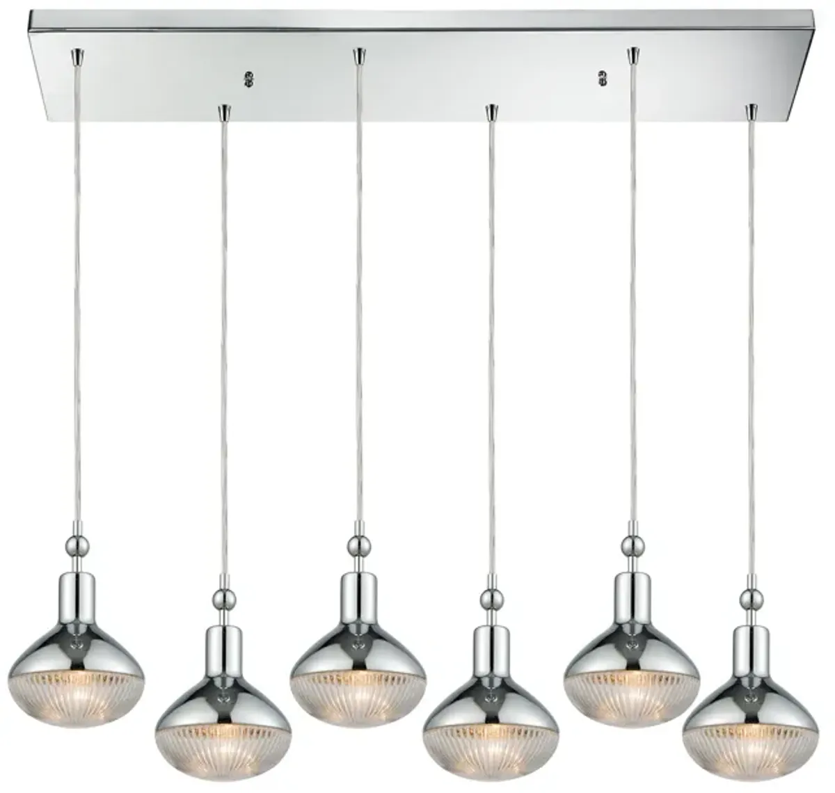 Ravette 32" Wide 6-Light Mini Pendant - Polished Chrome