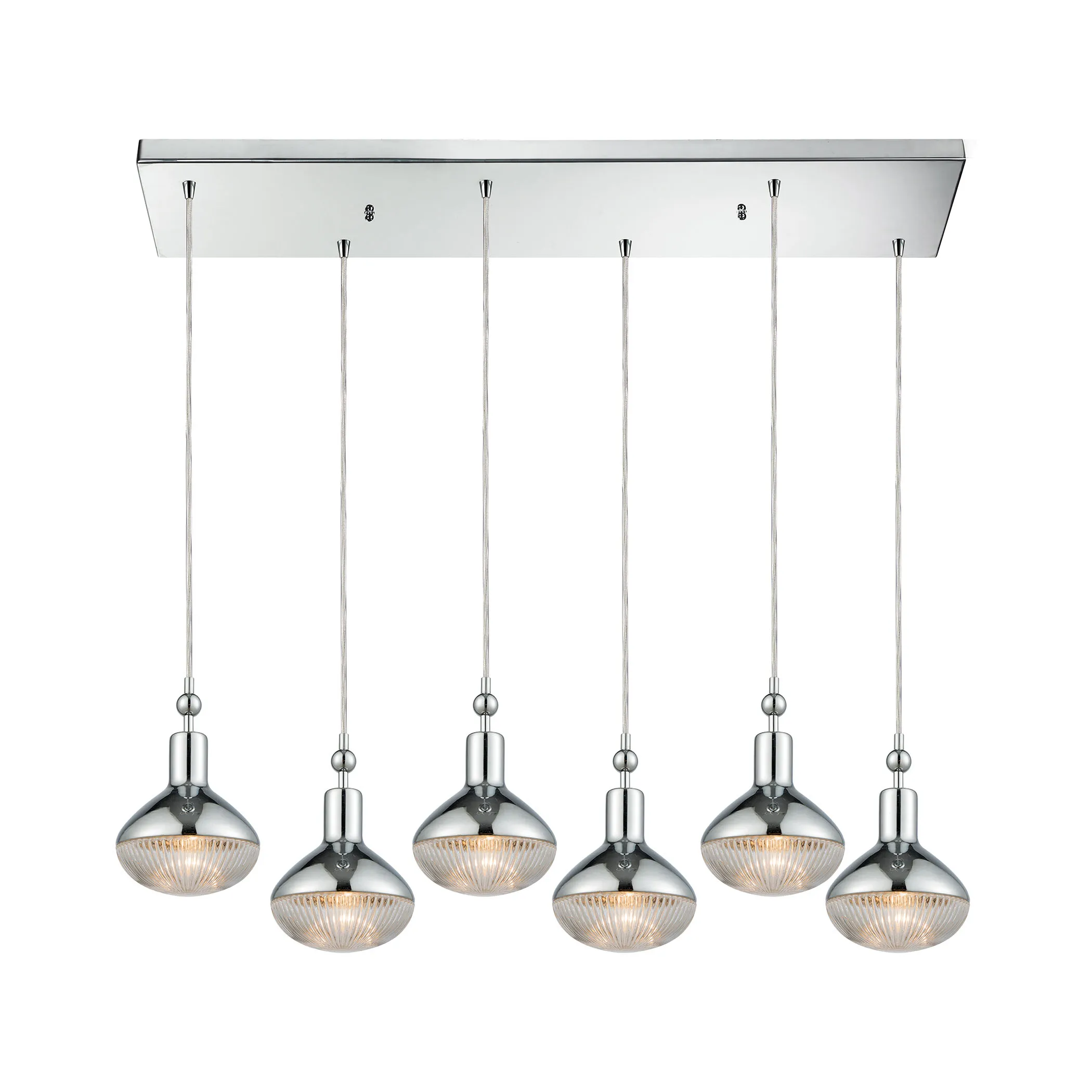 Ravette 32" Wide 6-Light Mini Pendant - Polished Chrome