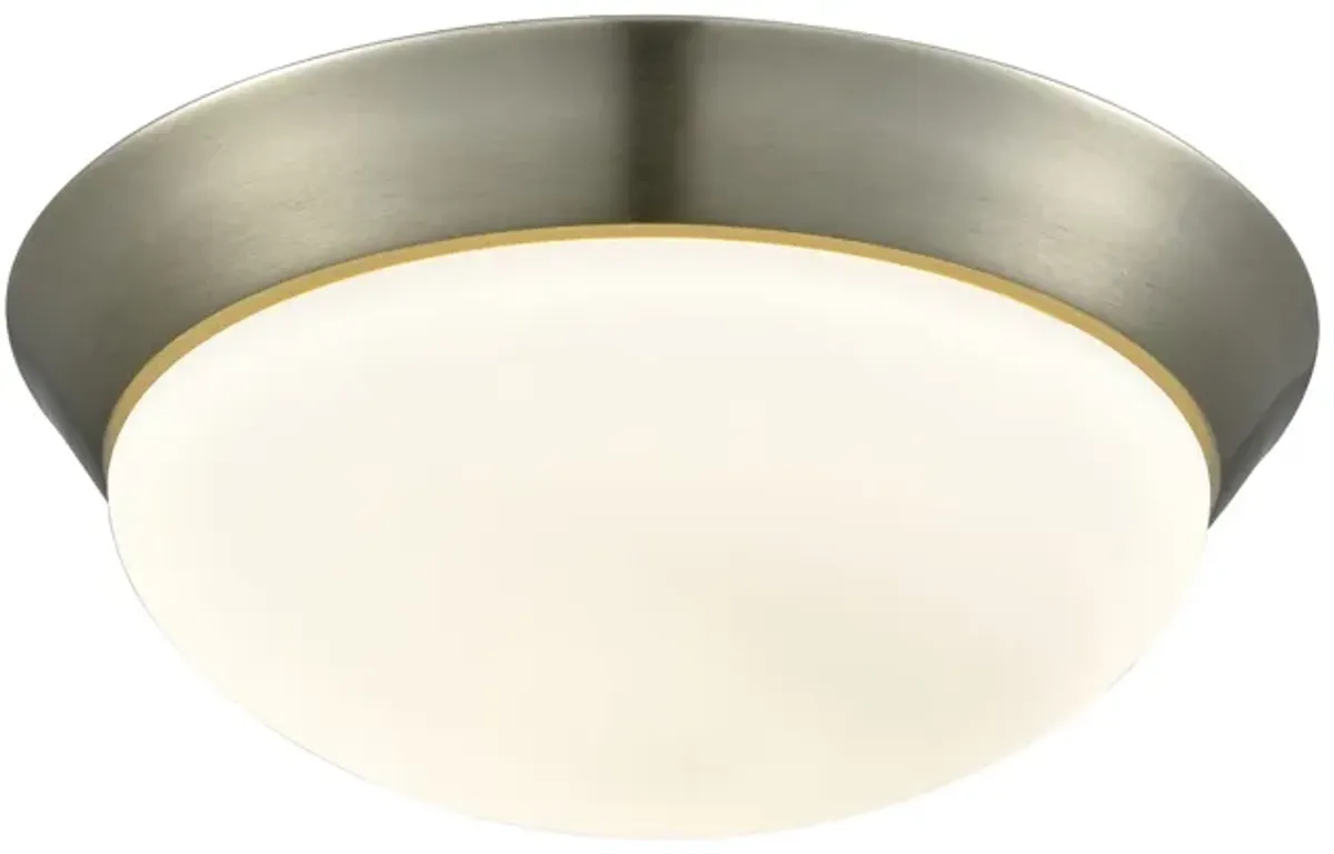 Contours 12.75" Wide 1-Light Flush Mount - Satin Nickel