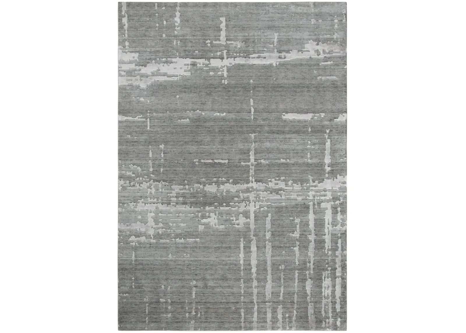 Artistry Gray Abstract NZ Wool/Tencel Blend 9'x12' Rectangle Rug