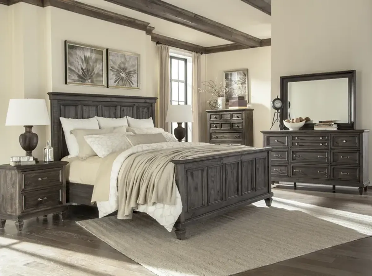 Calistoga Cal King Panel Bed in Weathered Charcoal