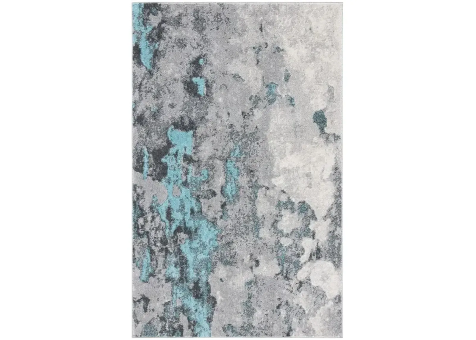 Adirondack Contemporary Turquoise / Grey 2'-6" X 4' Powerloomed Rug