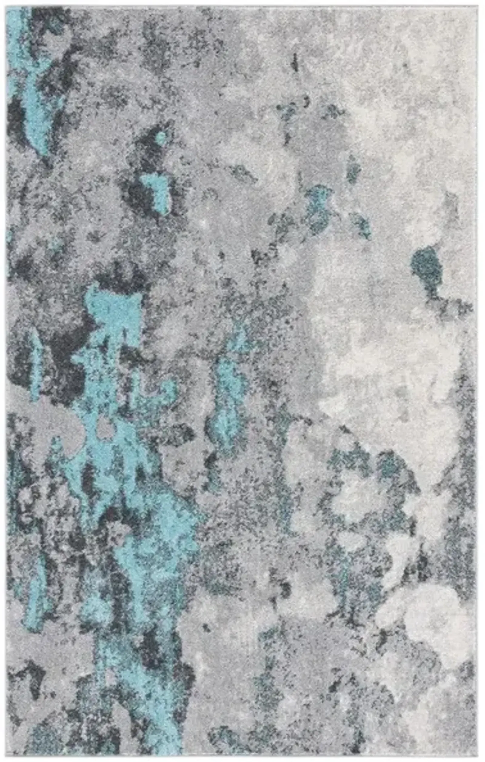 Adirondack Contemporary Turquoise / Grey 2'-6" X 4' Powerloomed Rug