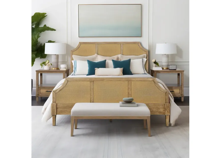 Salina Woven Cane Queen Platform Bed