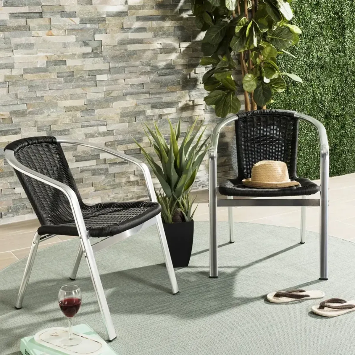 Wrangell Indoor-Outdoor Stacking Armchair - Set of 2