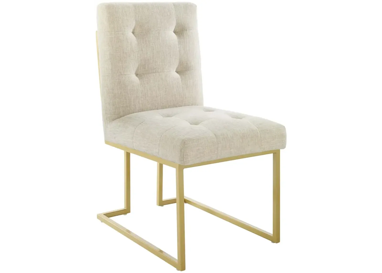 Privy Gold Stainless Steel Upholstered Fabric Dining Accent Chair