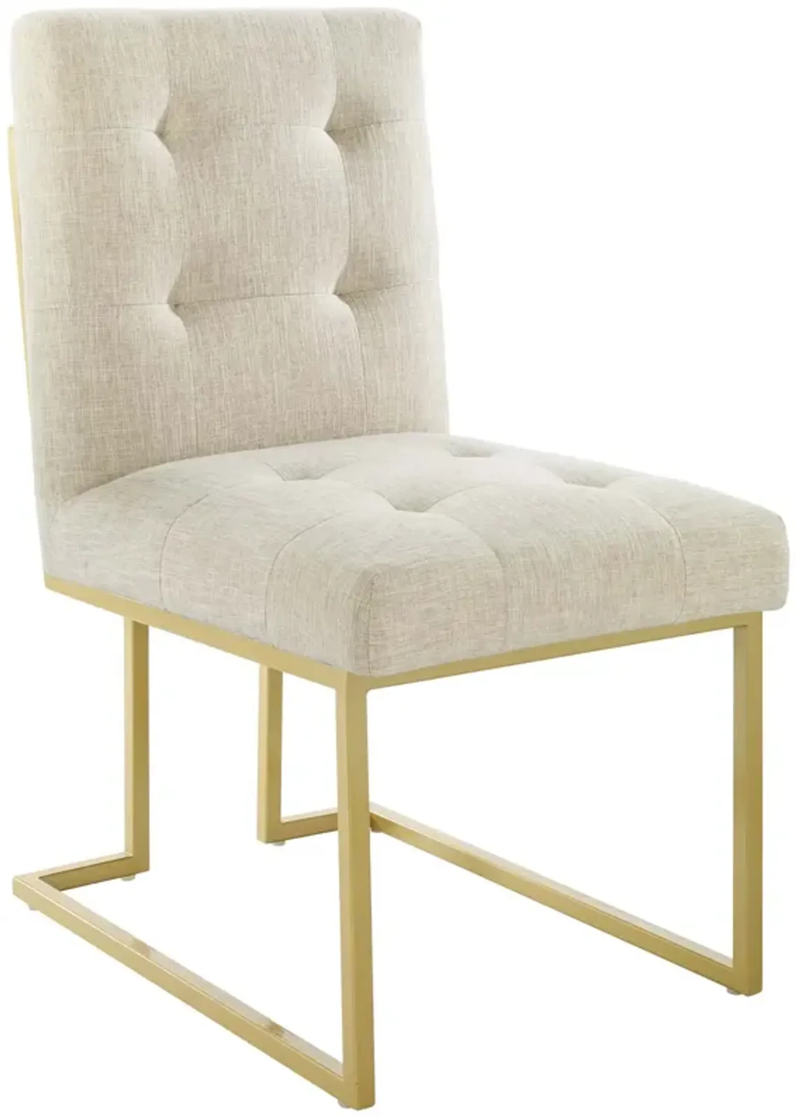 Privy Gold Stainless Steel Upholstered Fabric Dining Accent Chair