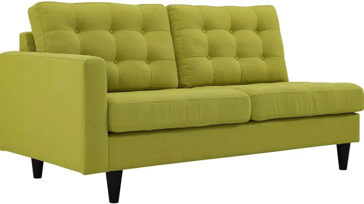 Empress Left-Facing Upholstered Fabric Loveseat