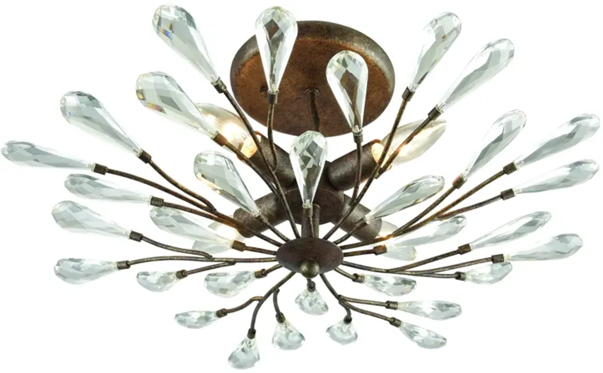 Crislett 22" Wide 4-Light Semi Flush Mount - Sunglow Bronze