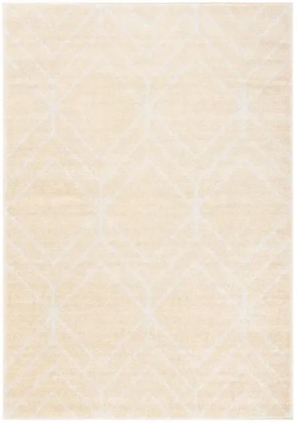 ADIRONDACK Contemporary Gold / Light Grey 6' X 6' Round Powerloomed Rug