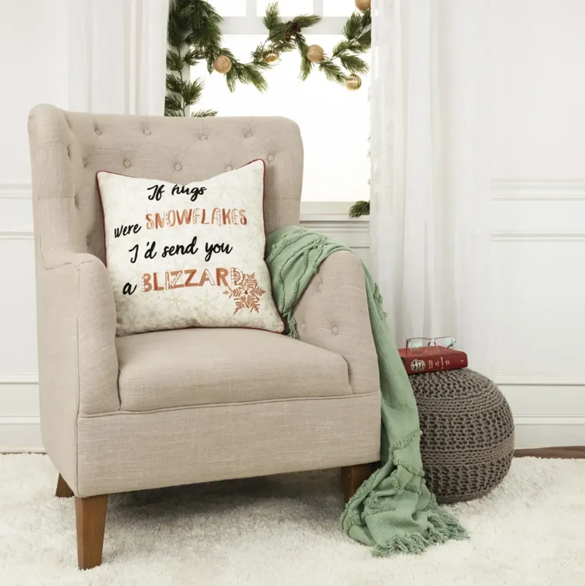 HOLIDAY 2022 Sentiment Rust Pillow